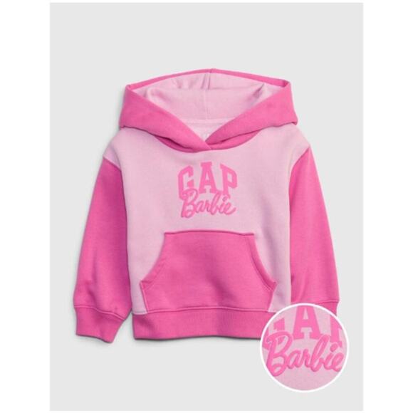 Gap × Barbie™ Toddler Phlox Pink Arch Logo Hoodie Size 3Y - Picture 1 of 7